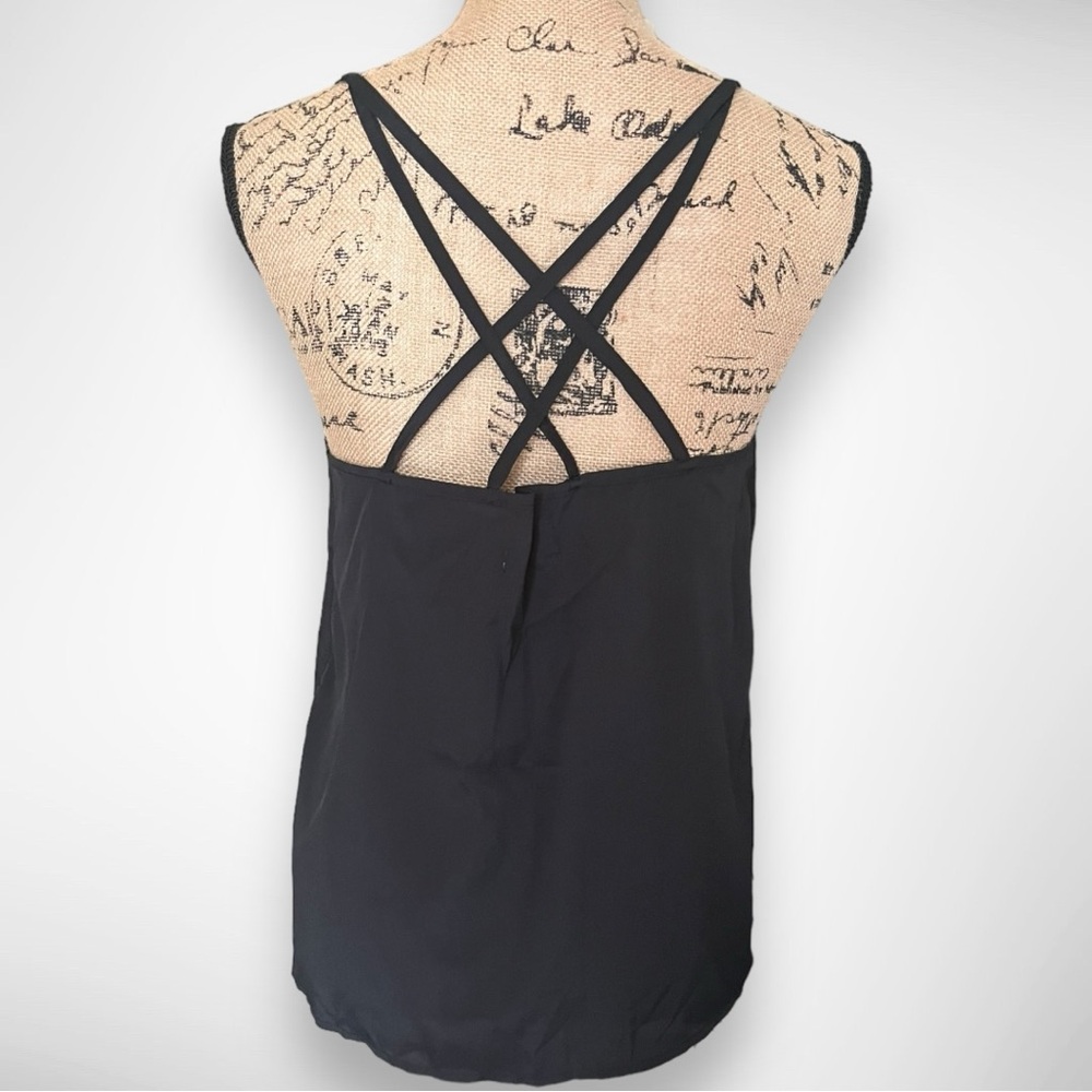 HOLLISTER Women's Black Strappy Racerback Tank Top Medium | NWT - Picture 3 of 6
